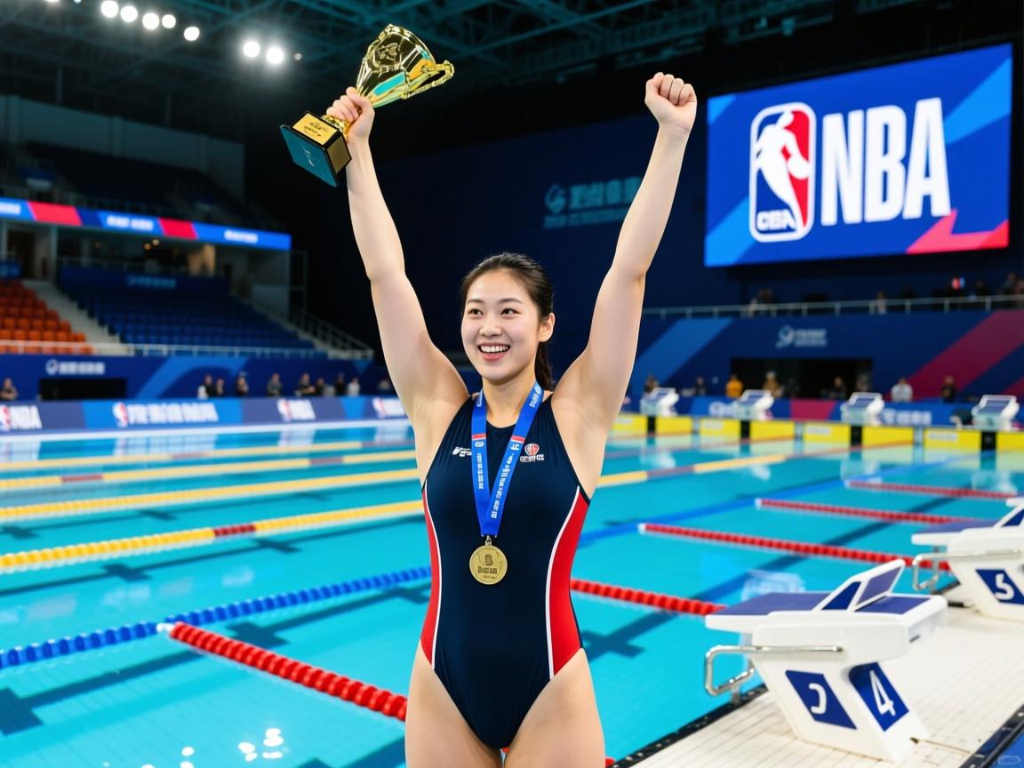 游泳比赛新晋女子夺冠，绝对实力！